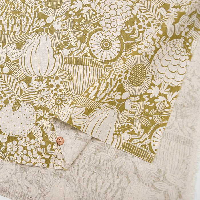 C/L Canvas Printed Fabric - Scandinavian Flower - nomura tailor