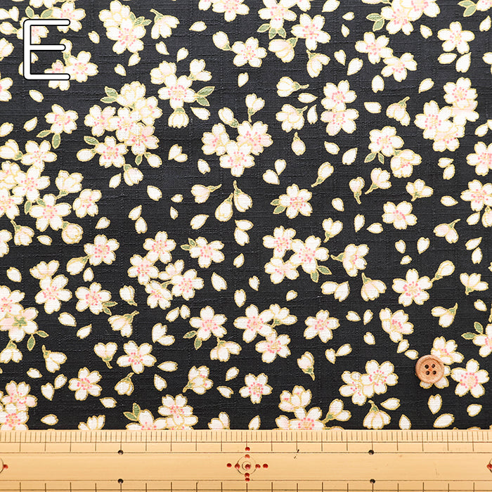 Cotton Dobby Lame (Glitter)  Print Fabric - Cherry Blossom - nomura tailor