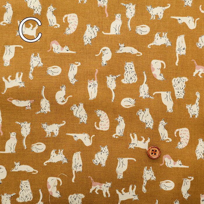 Cotton 30 Viyella Print Fabric - Cat - nomura tailor
