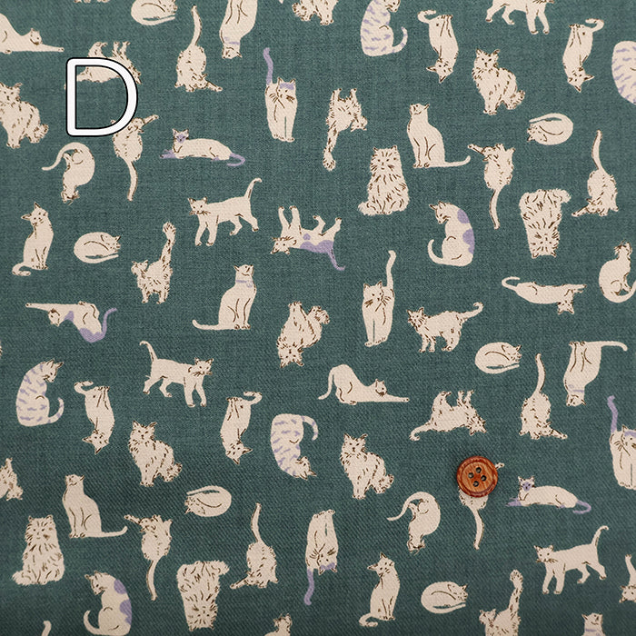 Cotton 30 Viyella Print Fabric - Cat - nomura tailor