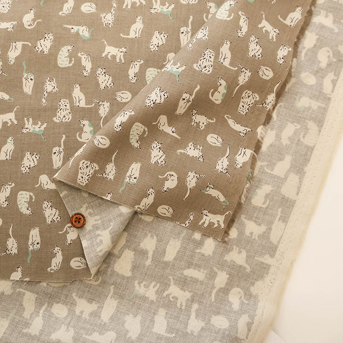 Cotton 30 Viyella Print Fabric - Cat - nomura tailor