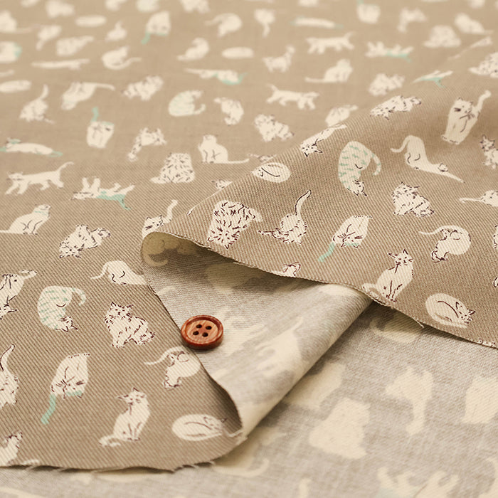 Cotton 30 Viyella Print Fabric - Cat - nomura tailor