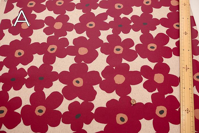 Cotton Oxford Laminated Fabric <Matte> - Finland Flower - nomura tailor