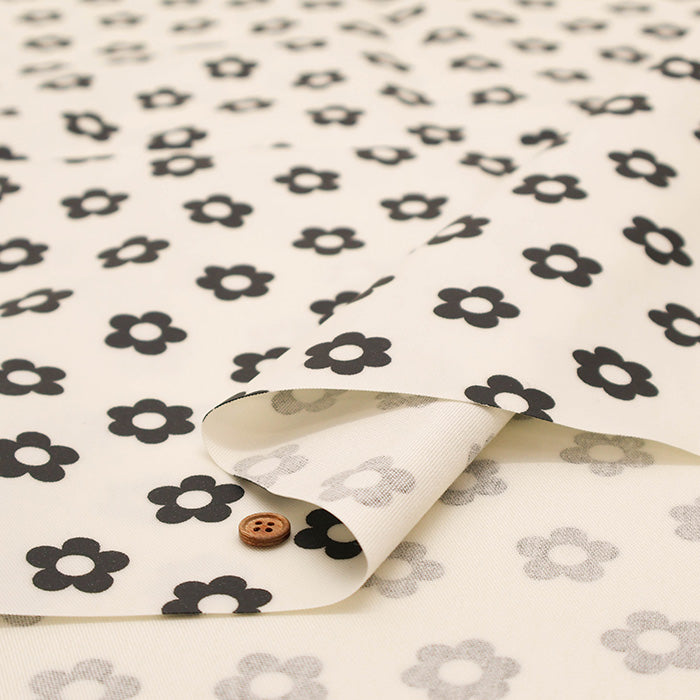 Cotton Oxford Laminated Fabric - <Matte> Margaret × Daisy - nomura tailor
