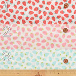 Cotton Double Gauze Printed Fabric - Baby Strawberry - nomura tailor