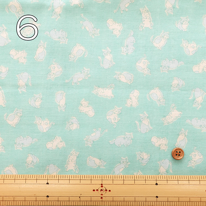 Cotton Soft Touch Double Gauze Print Fabric - Cat - nomura tailor