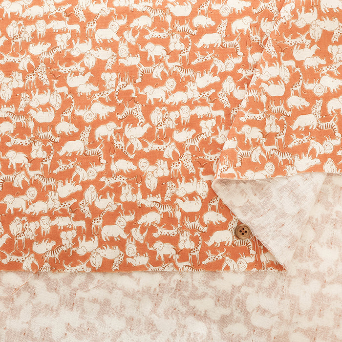 Cotton Double Gauze Print Fabric - Safari - nomura tailor