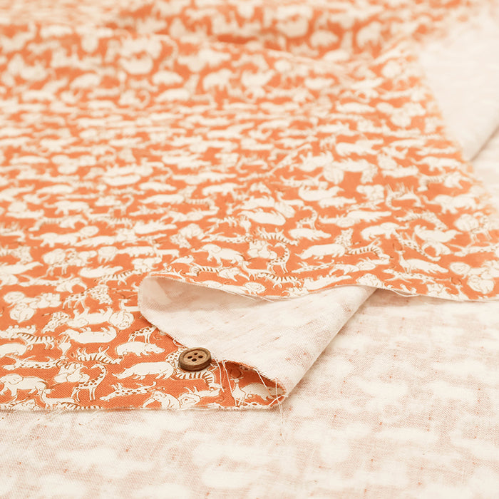 Cotton Double Gauze Print Fabric - Safari - nomura tailor