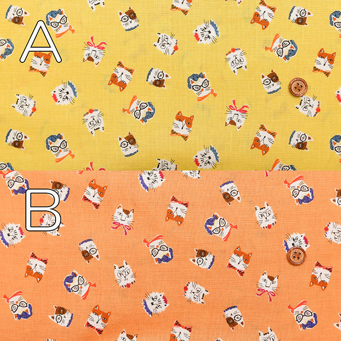 Cotton Muslin Fabric - Cat's Playground - Stylish Cat - nomura tailor