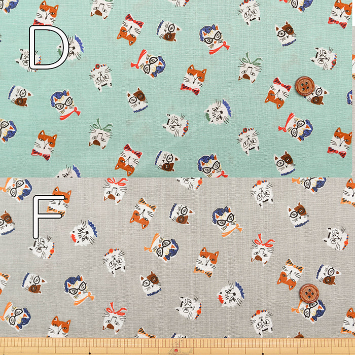 Cotton Muslin Fabric - Cat's Playground - Stylish Cat - nomura tailor