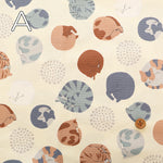 Cotton Oxford Fabric - Ammonite Cats - nomura tailor