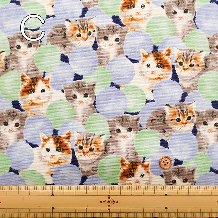 Cotton Oxford Fabric - Bonbon Cat - nomura tailor