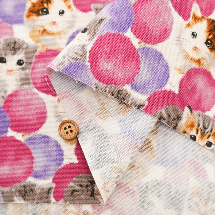 Cotton Oxford Fabric - Bonbon Cat - nomura tailor