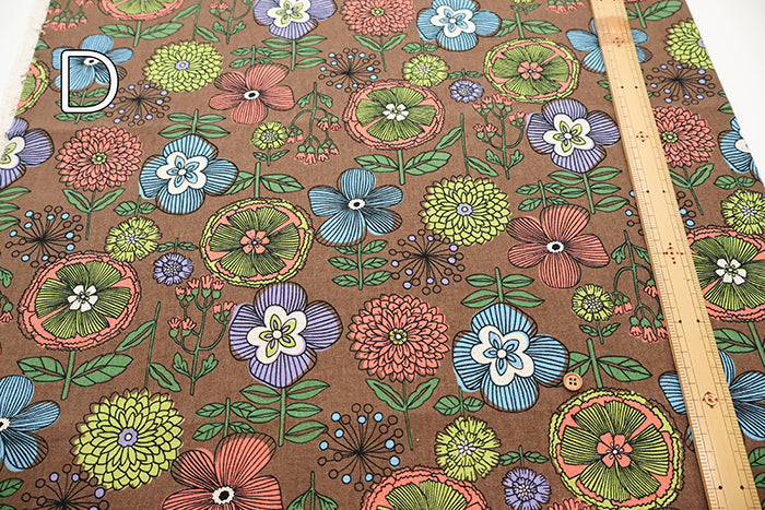 C/L Canvas Print Fabric - FUWARI Nordic-Style Print - nomura tailor