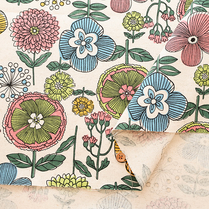 C/L Canvas Print Fabric - FUWARI Nordic-Style Print - nomura tailor