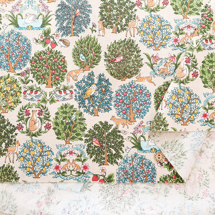 C/L Canvas Print Fabric - Animal Forest - nomura tailor