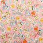 Cotton Muslin Printed Fabric - Cheery Days - Buttons and Thread Reels - nomura tailor