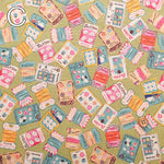 Cotton Muslin Printed Fabric - Cheery Days - Buttons and Thread Reels - nomura tailor