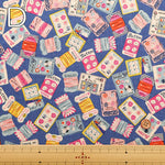 Cotton Muslin Printed Fabric - Cheery Days - Buttons and Thread Reels - nomura tailor