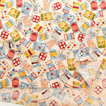 Cotton Muslin Printed Fabric - Cheery Days - Buttons and Thread Reels - nomura tailor