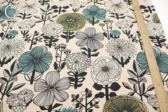 C/L Muslin printed Fabric Mattina - Flower - nomura tailor