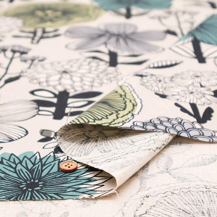C/L Muslin printed Fabric Mattina - Flower - nomura tailor