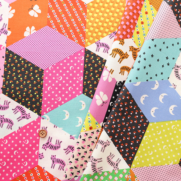 USA Cotton RUBY STAR SOCIETY OOH LUCKY LUCKY TUMBLING BLOCKS - nomura tailor