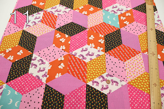 USA Cotton RUBY STAR SOCIETY OOH LUCKY LUCKY TUMBLING BLOCKS - nomura tailor