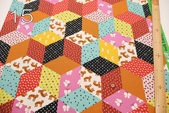 USA Cotton RUBY STAR SOCIETY OOH LUCKY LUCKY TUMBLING BLOCKS - nomura tailor