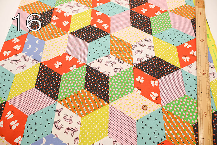 USA Cotton RUBY STAR SOCIETY OOH LUCKY LUCKY TUMBLING BLOCKS - nomura tailor
