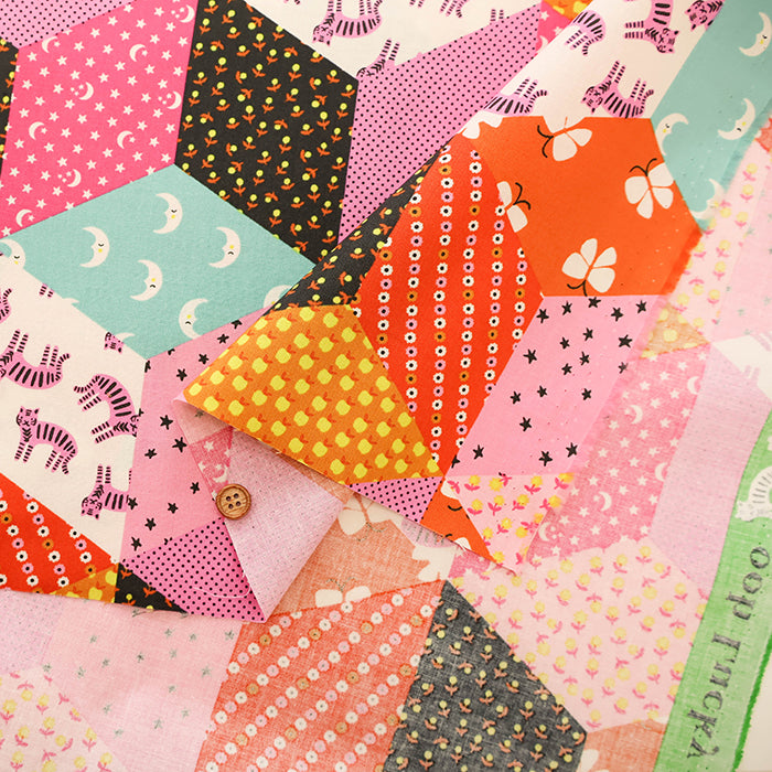 USA Cotton RUBY STAR SOCIETY OOH LUCKY LUCKY TUMBLING BLOCKS - nomura tailor