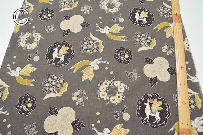 C/L muslin Print Fabric - Sanae Sugimoto "Garden - nomura tailor