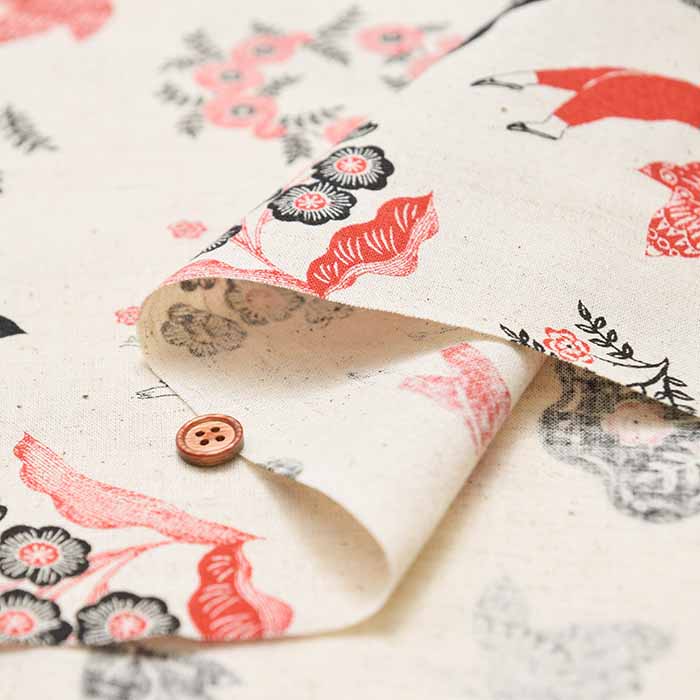 C/L muslin Print Fabric - Sanae Sugimoto "Garden - nomura tailor