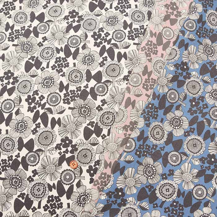 Cotton Oxford Printed Fabric - Linnea Flower - nomura tailor