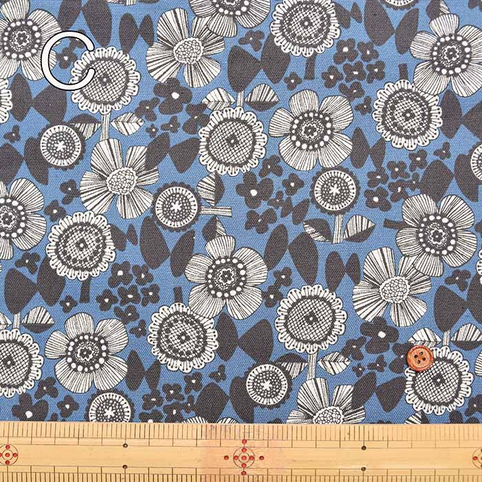 Cotton Oxford Printed Fabric - Linnea Flower - nomura tailor