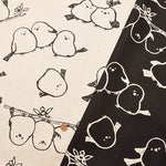 Canvas Fabric - simply animals - Shimaenaga Bird - nomura tailor
