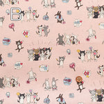 Cotton Muslin printed Fabric Funny Cats Oshikatucat - nomura tailor