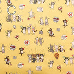 Cotton Muslin printed Fabric Funny Cats Oshikatucat - nomura tailor