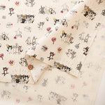 Cotton Muslin printed Fabric Funny Cats Oshikatucat - nomura tailor
