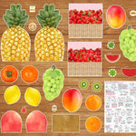 <Pattern> Cotton Sheeting Inkjet Printed Fabric - Fruit Shop - Pineapple - nomura tailor