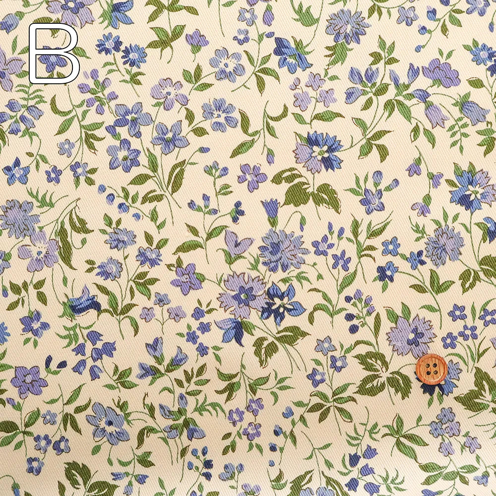 Cotton Twill Printed Fabric - Flower - nomura tailor
