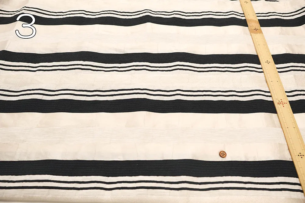 Made in Italy Linen Blend Border Fabric - nomura tailor