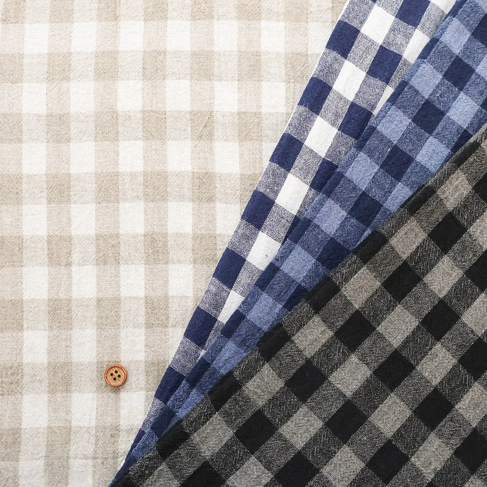 Washer-Finished C/L Block Check Fabric (Small) - nomura tailor