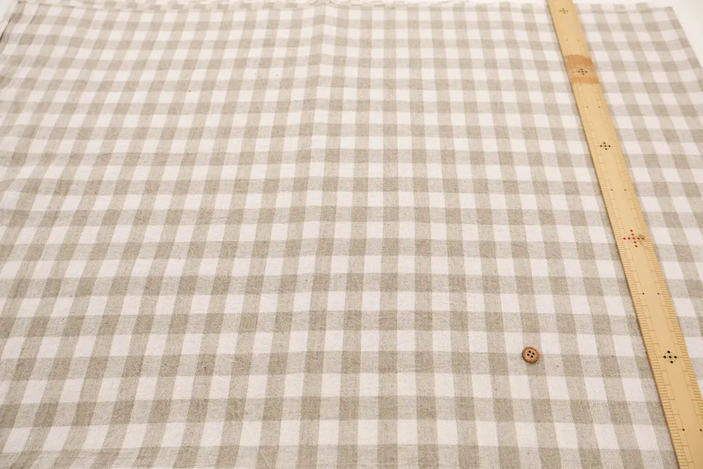Washer-Finished C/L Block Check Fabric (Small) - nomura tailor