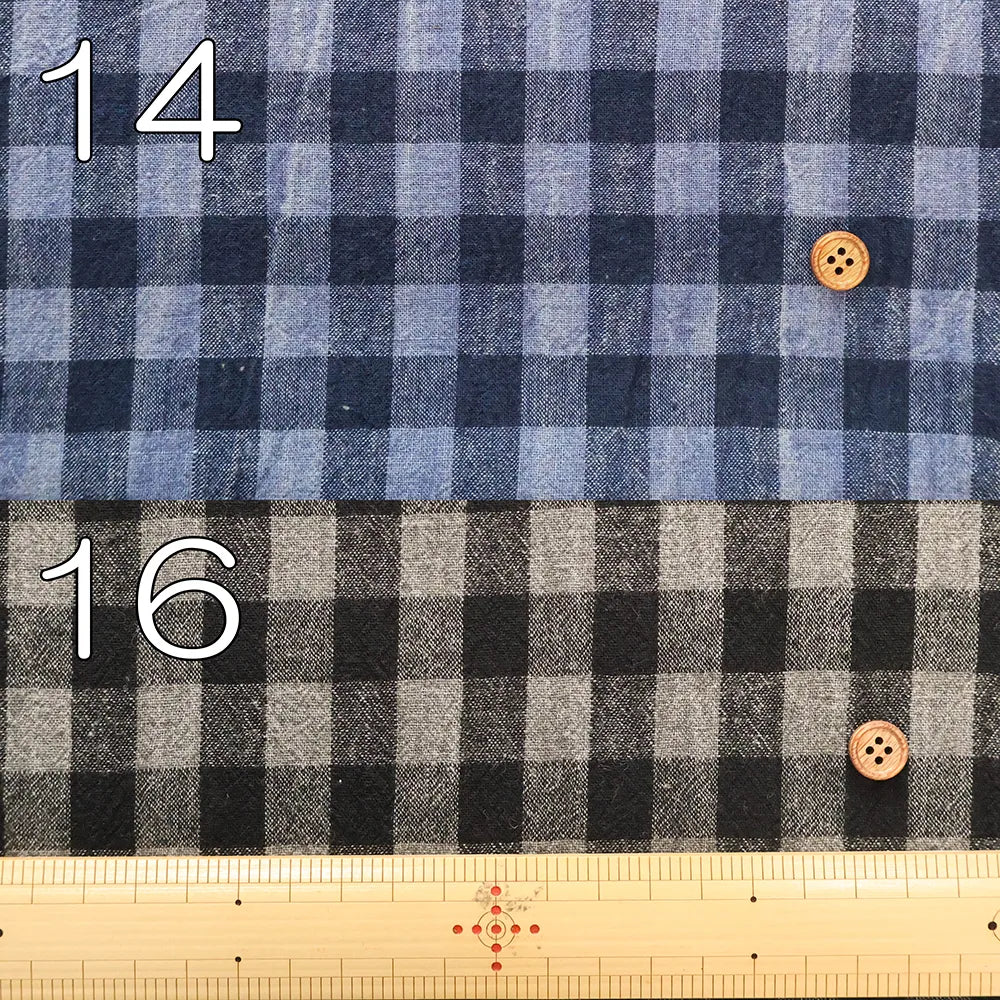 Washer-Finished C/L Block Check Fabric (Small) - nomura tailor