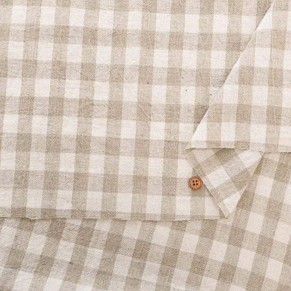 Washer-Finished C/L Block Check Fabric (Small) - nomura tailor