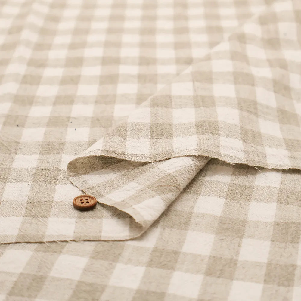 Washer-Finished C/L Block Check Fabric (Small) - nomura tailor