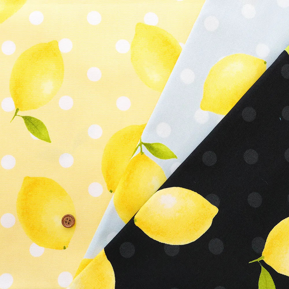 Cotton Oxford Printed Fabric - Lemon - nomura tailor