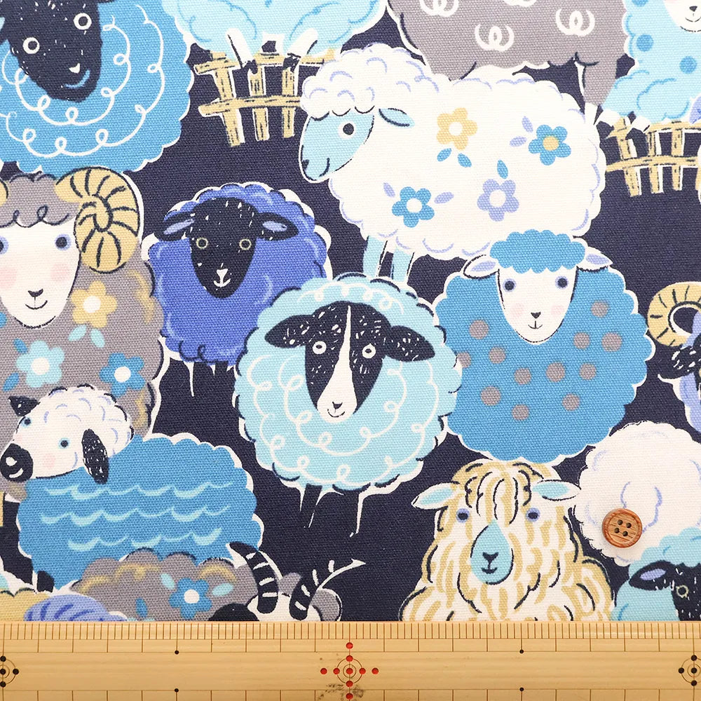 Cotton Oxford Printed Fabric Powerful Animal - Sheep - nomura tailor