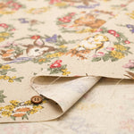C/L Canvas Printed Fabric - Gobelin-Style - Flowers and Rabbits - nomura tailor